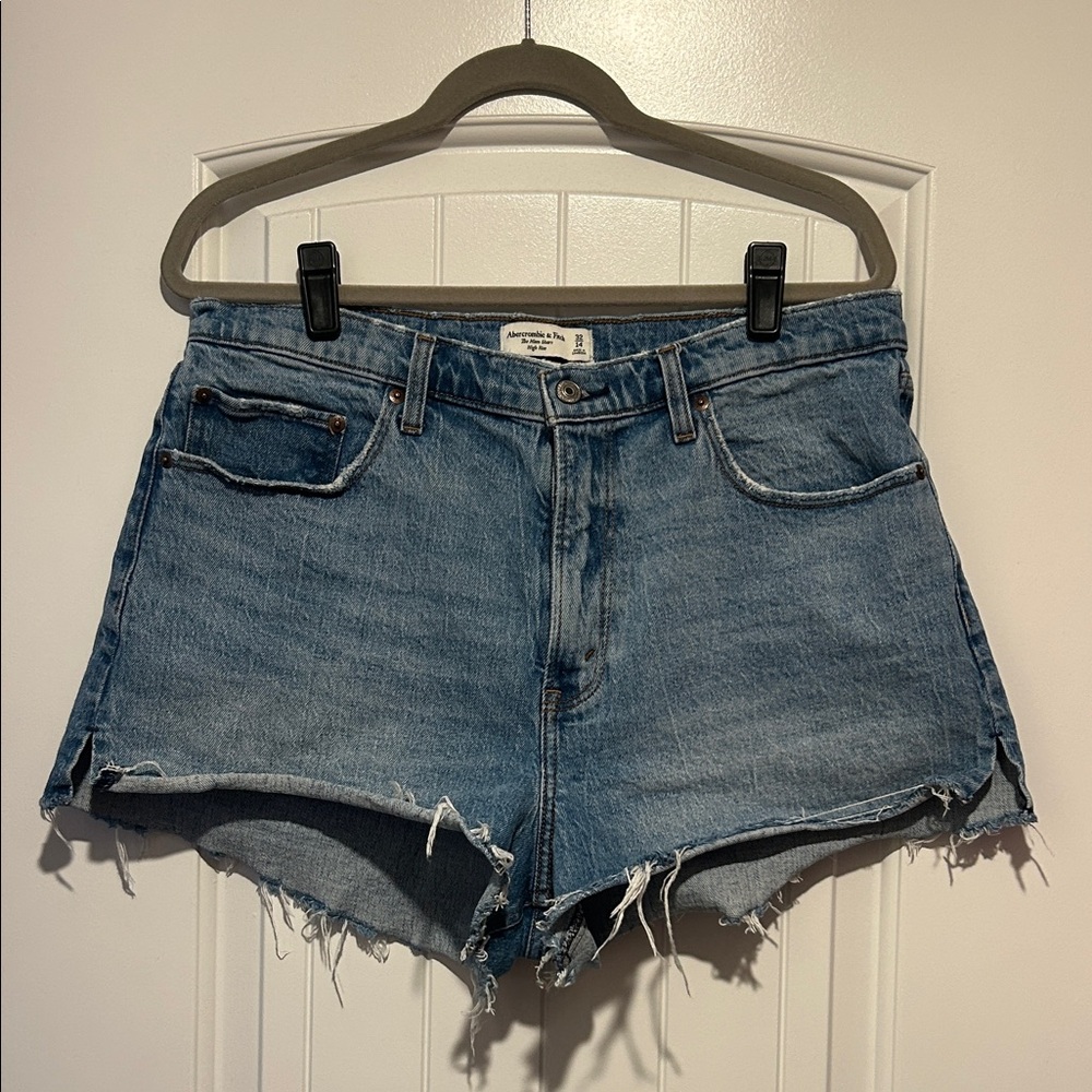 Abercrombie & Fitch Distressed Blue Jean Shorts